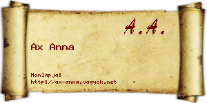 Ax Anna névjegykártya