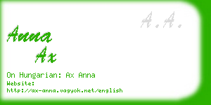 anna ax business card